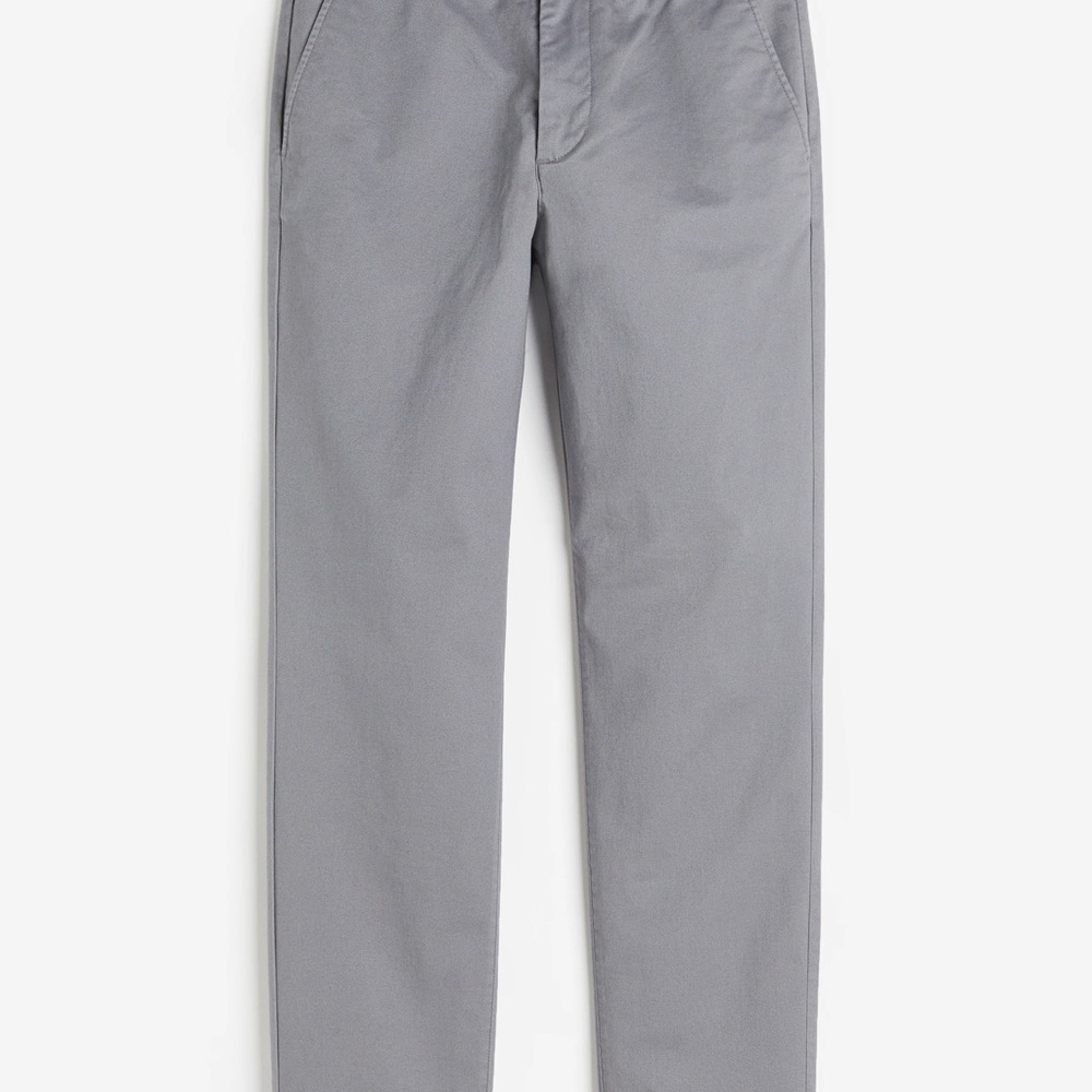 H&M Gray Chino Pants Straight Leg Cotton Blend